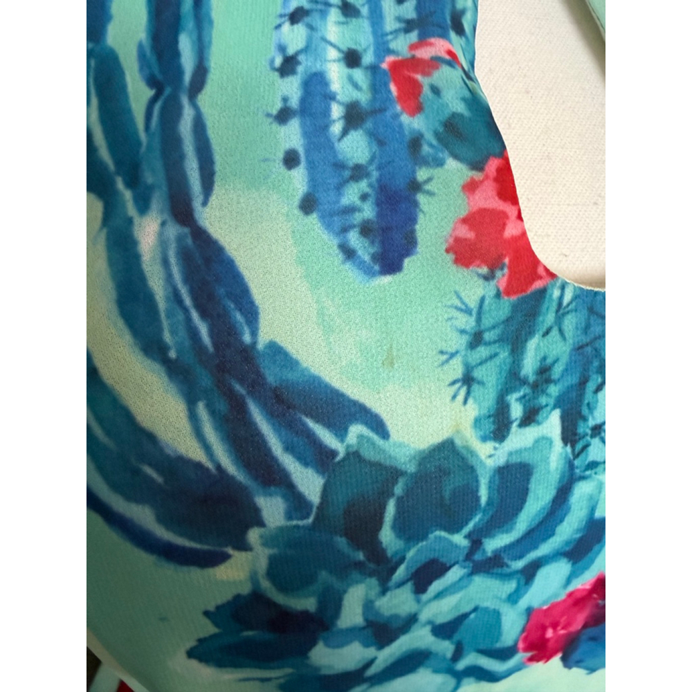 ModCloth Cactus Print Halter Dress Retro Fit & Flare‎ Desert Garden Party Size S - Picture 6 of 9